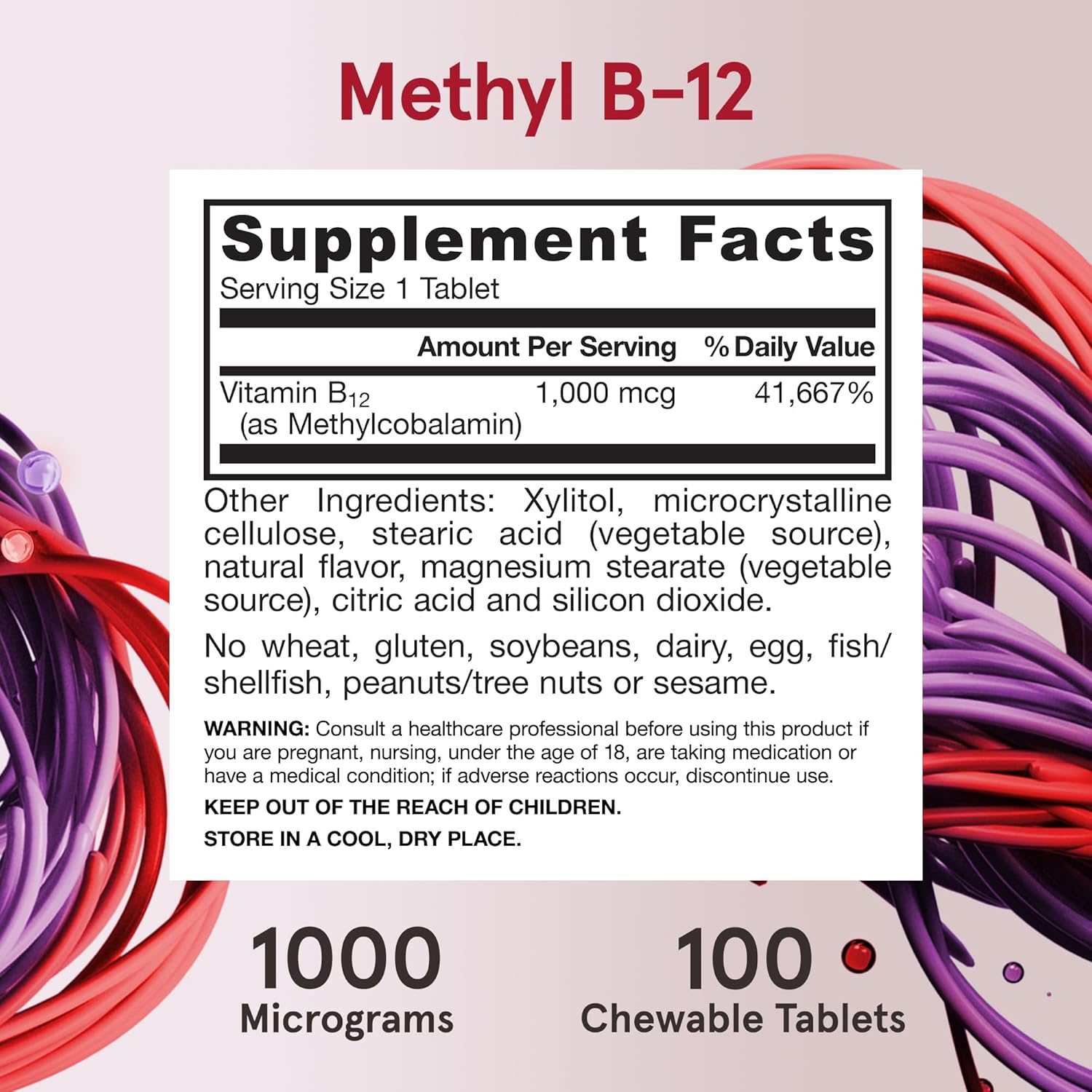 Jarrow Formulas Extra Strength Methyl B-12 Chewable Tablets for Cellular Energy - 100 Day Supply