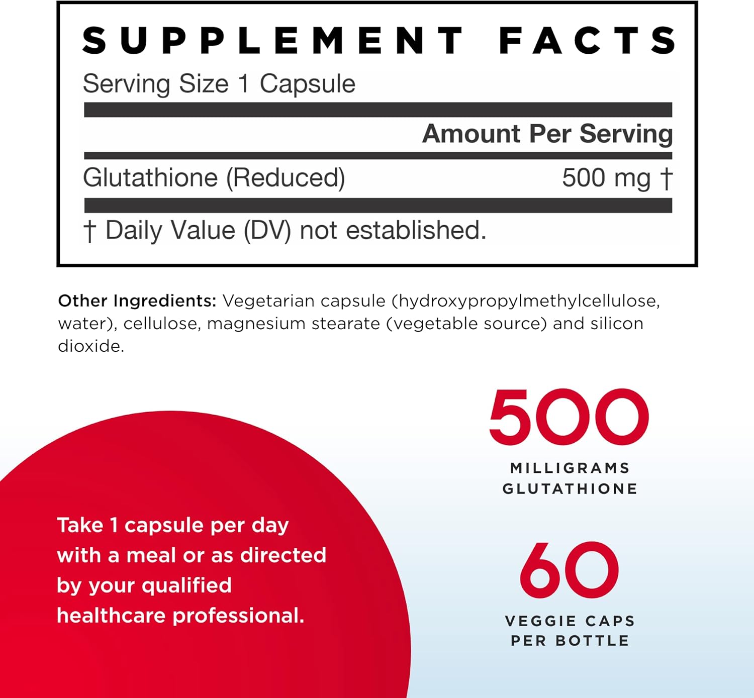 Jarrow Formulas Glutathione Reduced 500mg 60 Capsules - Twin Pack for Antioxidant Support