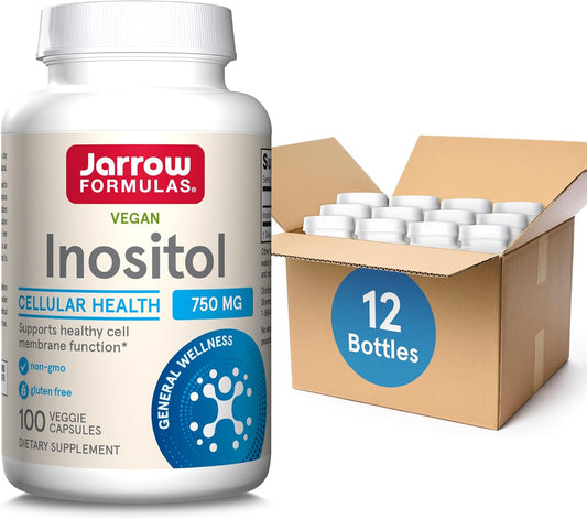 Jarrow Formulas Inositol 750mg Supplement for Liver Support and Wellness - 1200 Veggie Capsules, 100 Day Supply