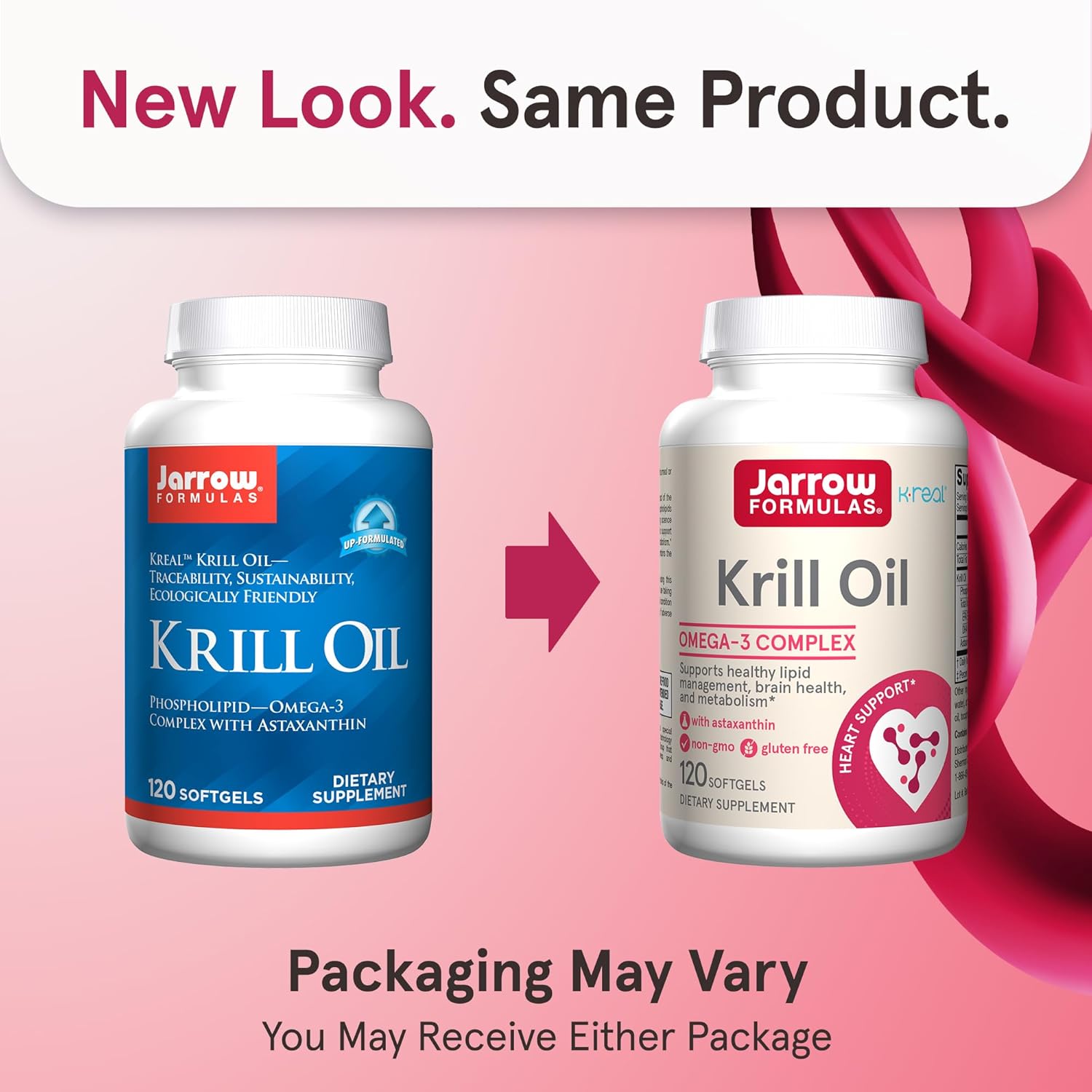 Jarrow Formulas Krill Oil Softgels - Phospholipid Omega-3 Complex with Astaxanthin - Supports Lipid Management, Metabolism, Brain & Heart Health - EPA & DHA - Gluten Free & Non-GMO - 120 Softgels