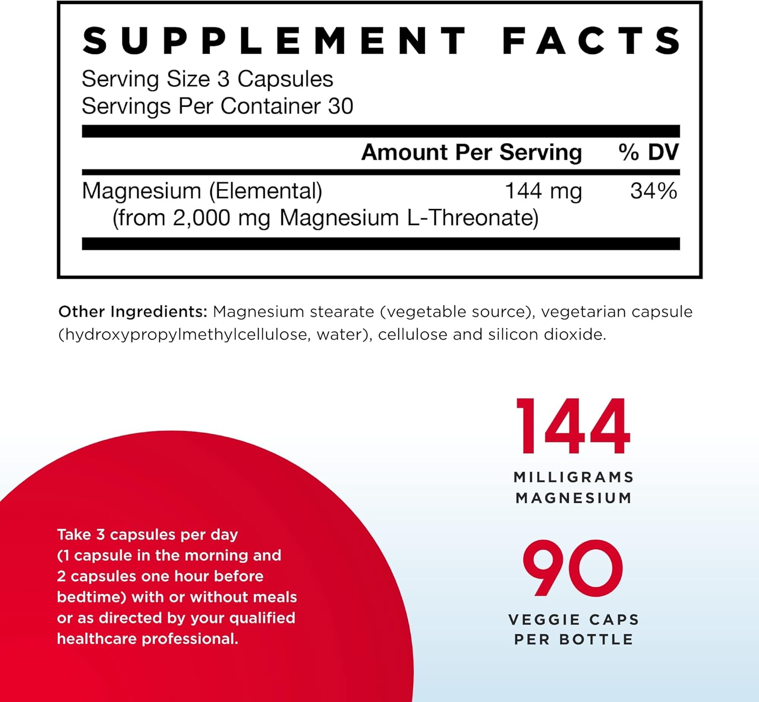 Jarrow Formulas MagMind - 180 Capsules, 2-Pack - Magnesium L-Threonate for Brain Health - 60 Servings