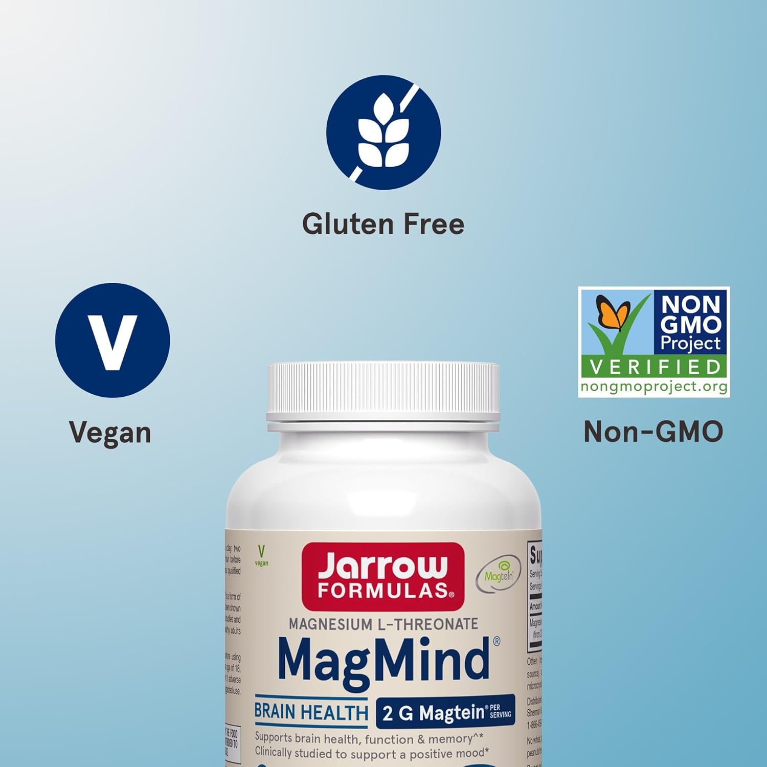 Jarrow Formulas MagMind Brain Supplement, Memory Support, 90 Veg Caps, 12 Pack, 30 Day Supply