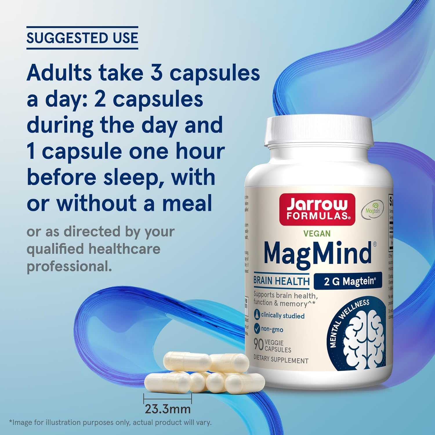 Jarrow Formulas Magmind Magnesium L-Threonate Supplement, 90 Capsules