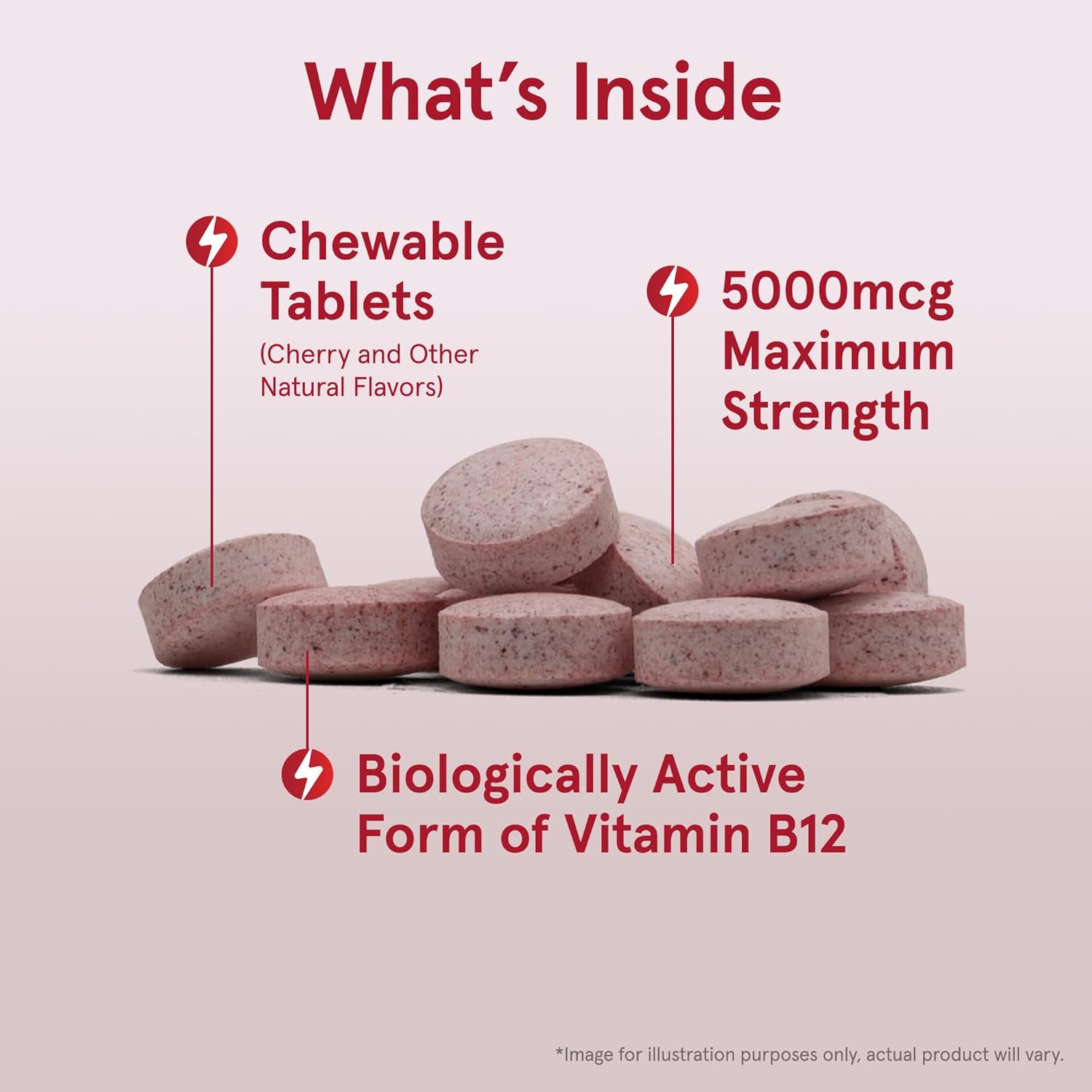 Jarrow Formulas Methyl B-12 5000 mcg Chewable Tablets for Energy and Brain Health, 60 Day Supply