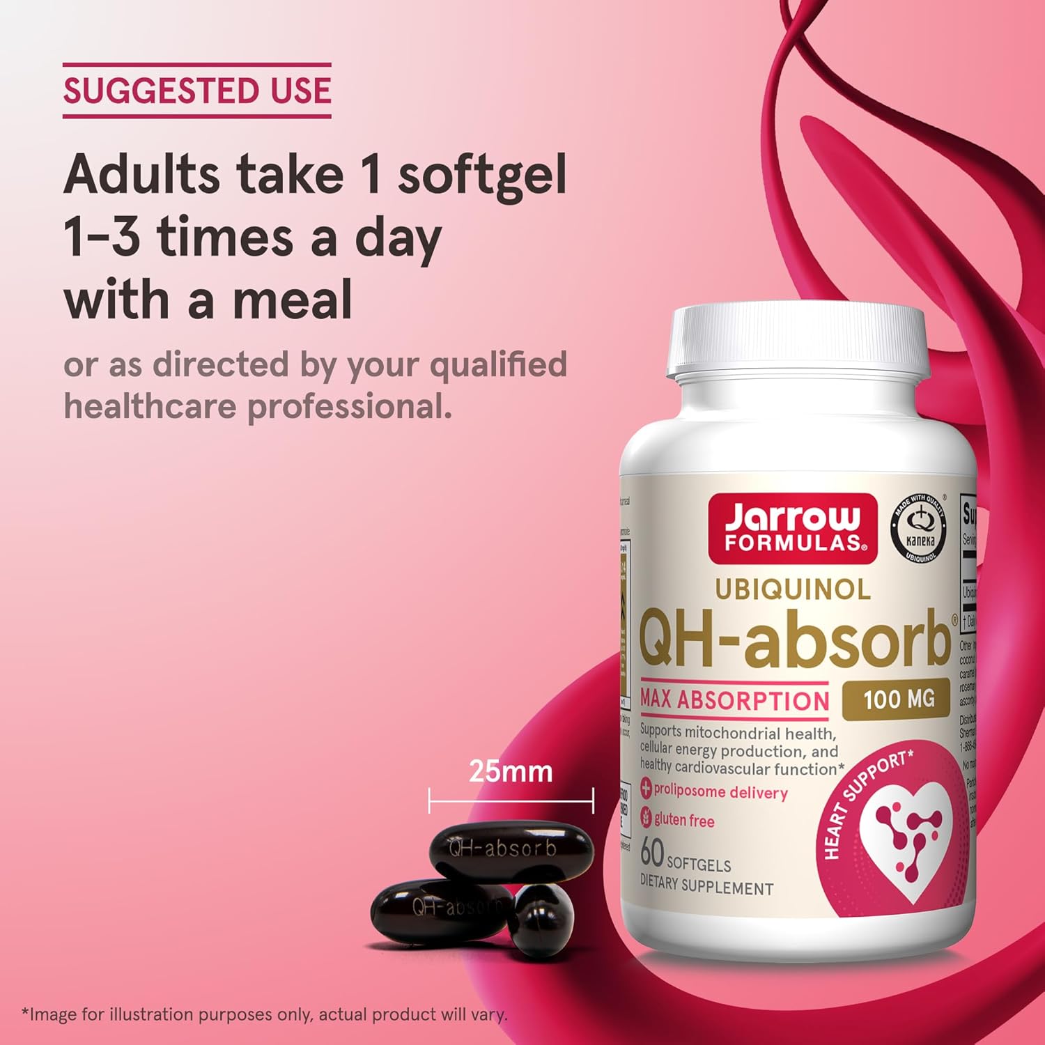 Jarrow Formulas QH-Absorb 100 mg Softgels - High Absorption CoQ10 Ubiquinol for Cardiovascular & Cellular Health - 720 Servings
