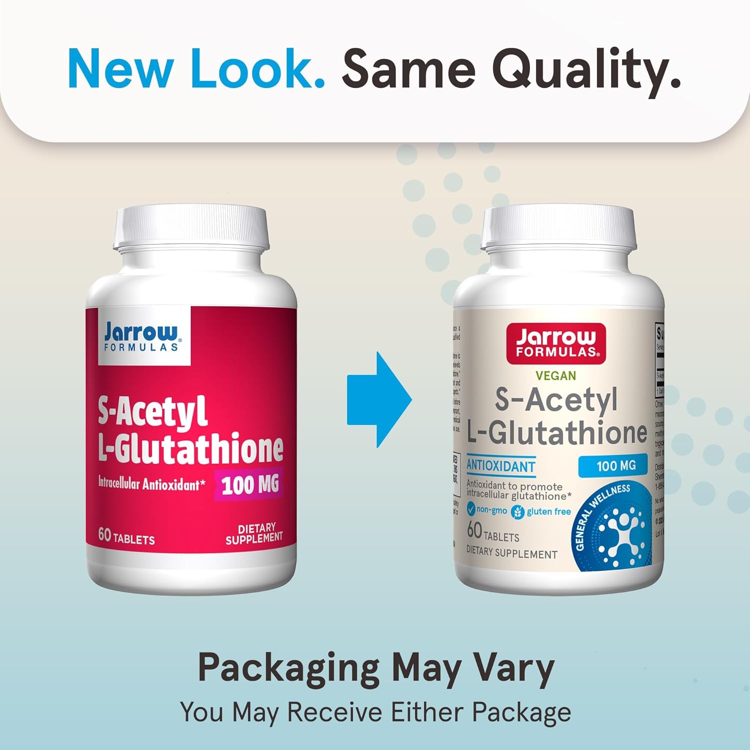 Jarrow Formulas S-Acetyl L-Glutathione Tablets - 100mg - 60 Count - Antioxidant Support & Detox - Non-GMO - Gluten Free