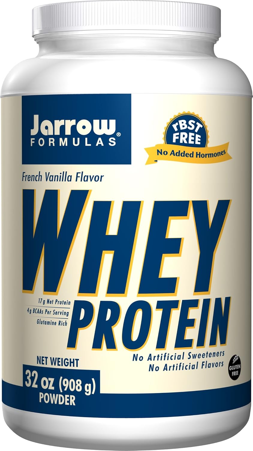 Jarrow Formulas Vanilla Whey Protein Powder - Rich in Protein for Muscle Recovery and Growth