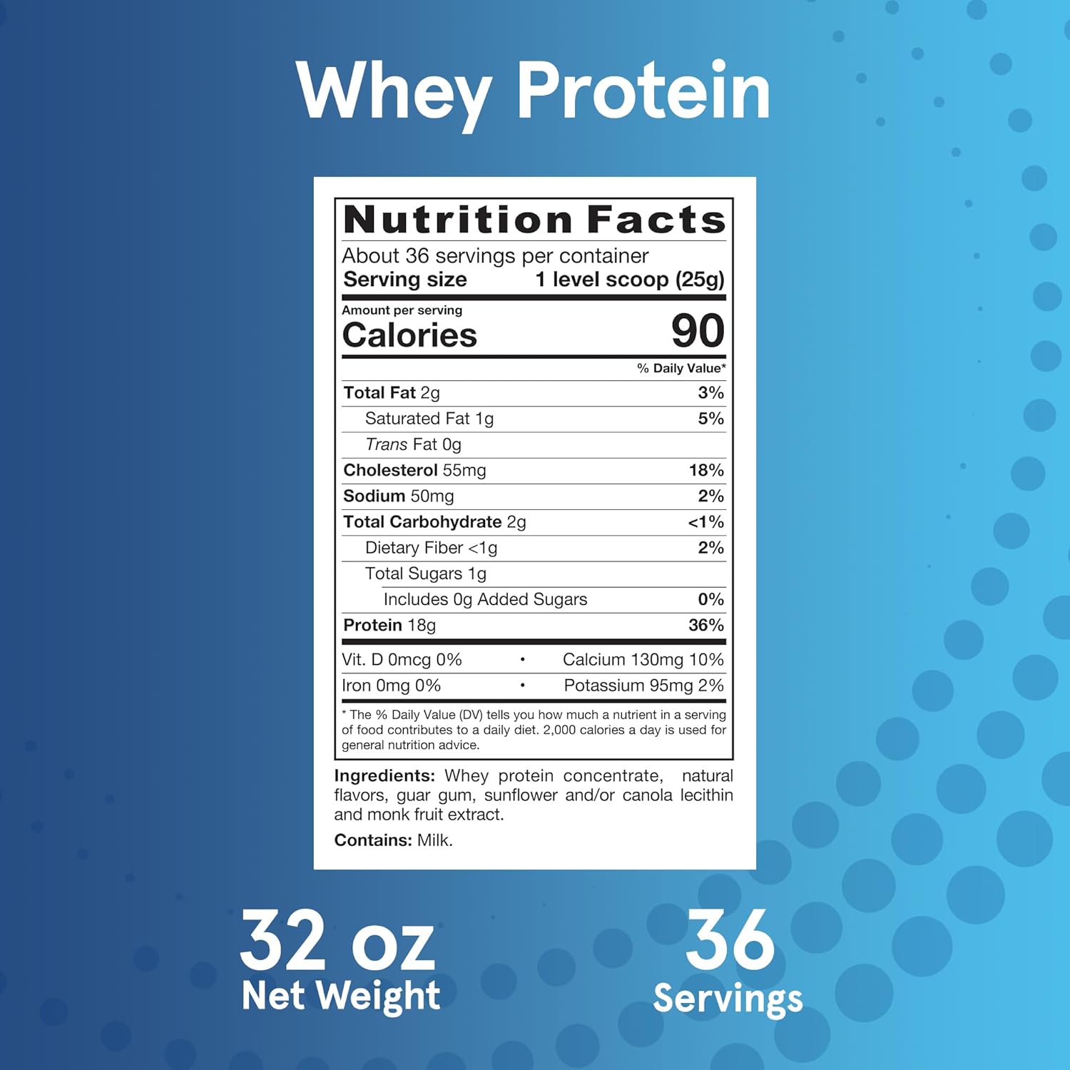 Jarrow Formulas Vanilla Whey Protein Powder, 32oz - Pack of 6 - Muscle Recovery Support Supplement with 18g Protein, 3.8g BCAAs, and Glutamine - Approx. 36 Day Supply