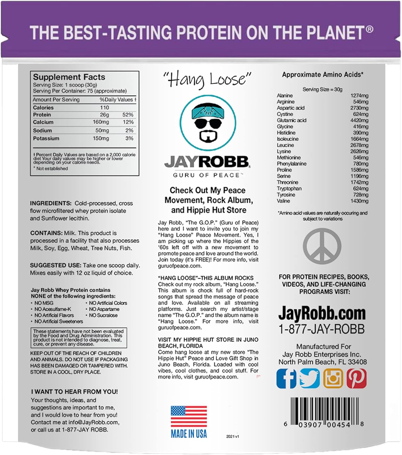 Jay Robb Whey Isolate Protein Powder - Low Carb, Keto-Friendly, Vegetarian - Gluten & Lactose Free - No Sugar, Fat, or Soy - Non-GMO, Best-Tasting - 80 oz Unflavored