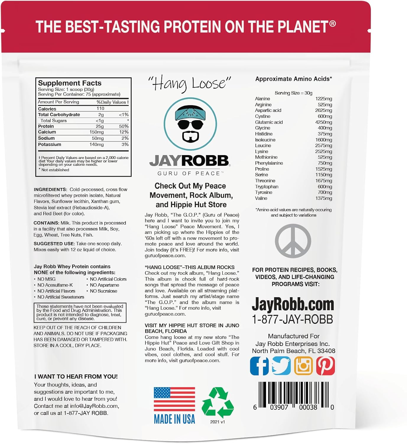 JAYROBB Whey Isolate Protein Powder - Low Carb, Keto-Friendly, Vegetarian, Gluten-Free, Lactose-Free, Non-GMO - Best-Tasting Strawberry Flavor - 75 Servings (80 oz)