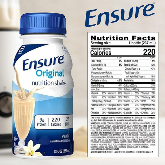 JÁCLER Ensure Original Variety Pack - 24 Pack of Milk Chocolate and Strawberry Nutrition Shakes, 8 Fl Oz Each, Loaded with Vitamins and Minerals