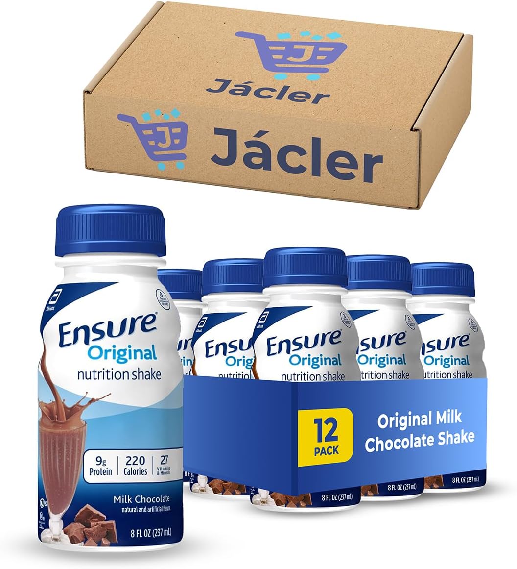 JÁCLER Original Chocolate Nutrition Shake - Nutrient-Rich, Packed with Vitamins & Minerals, 8 Fl Oz (12 Pack)