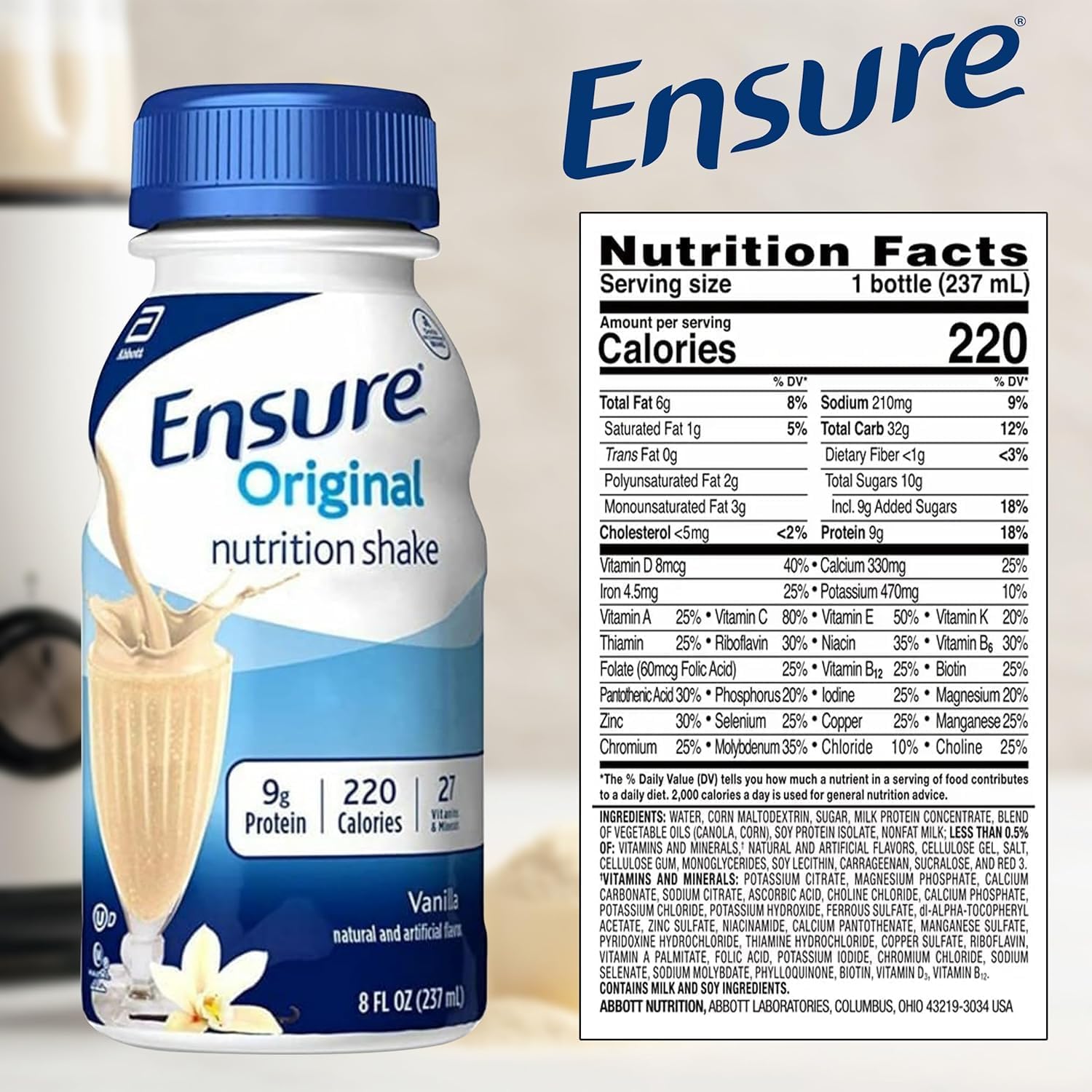 JÁCLER Original Vanilla Liquid Nutrition Shake | Nutritional, Vitamin & Mineral-Rich, 8 Fl Oz (Pack of 16)