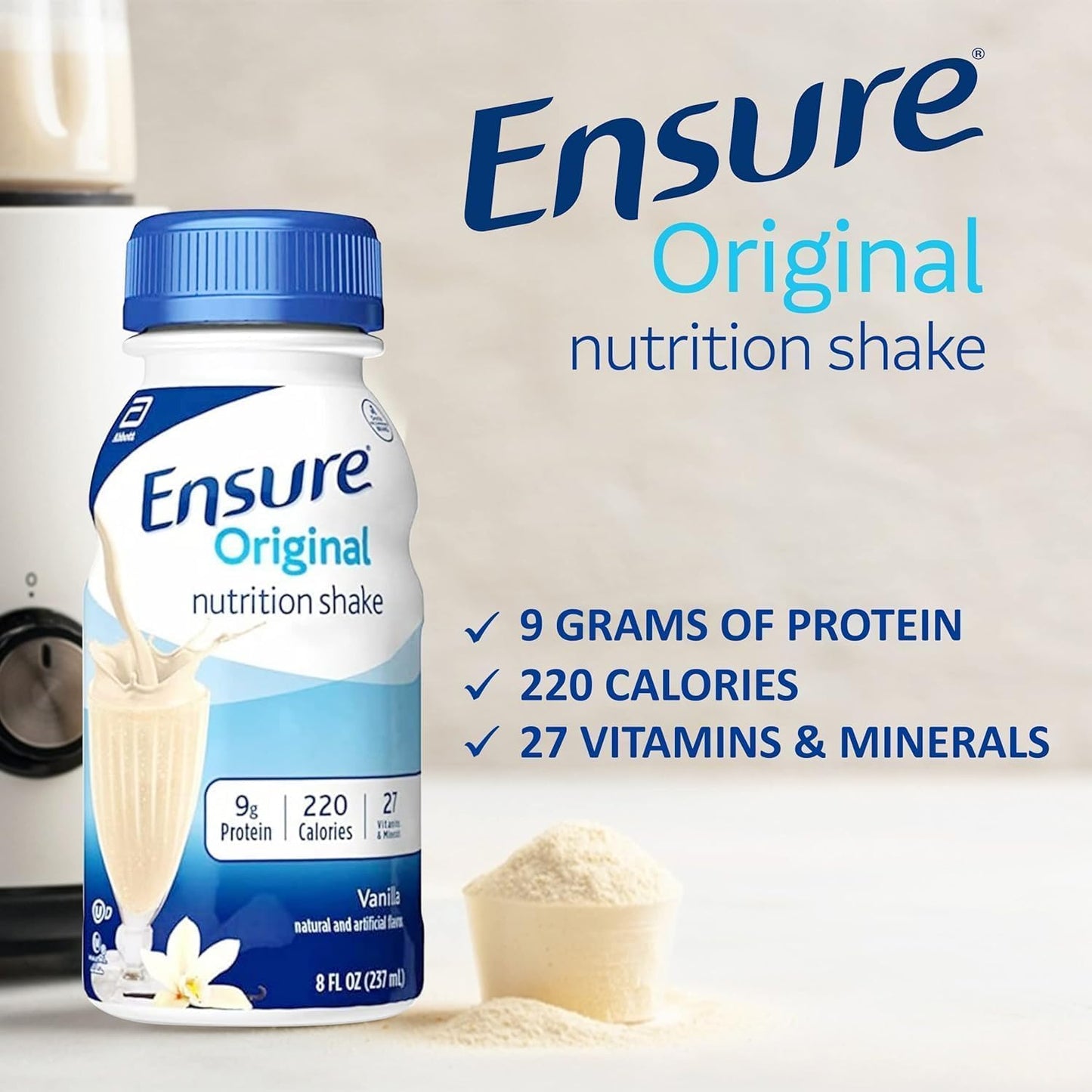 JÁCLER Original Vanilla Liquid Nutrition Shake | Nutritional, Vitamin & Mineral-Rich, 8 Fl Oz (Pack of 16)
