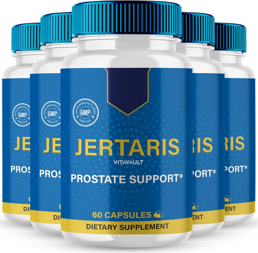Jertaris Prostate Health Supplement Capsules - Extra Strength All Natural Formula (5 Pack)