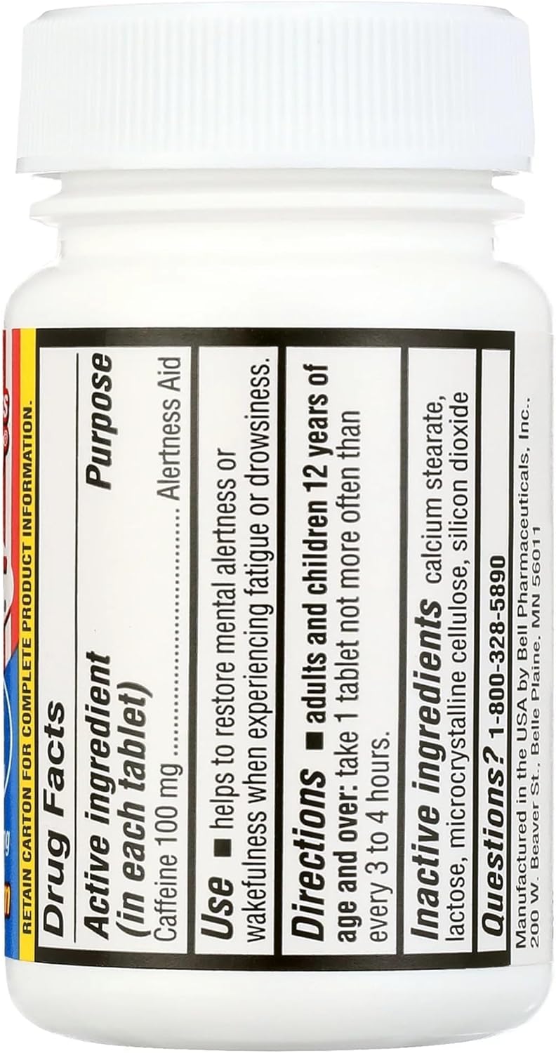 Jet-Alert 100 MG Caffeine Tablets 120 Count - 4 Pack for Energy Boost