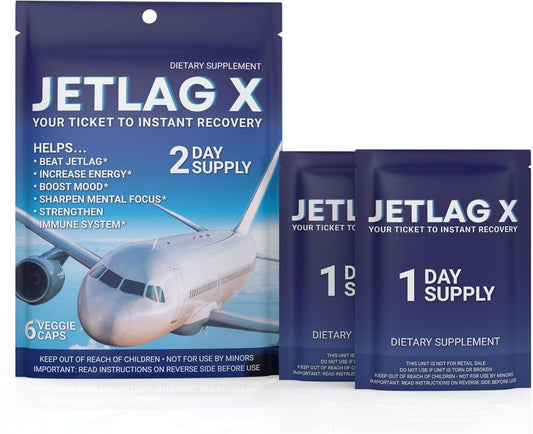 Jetlag Relief Supplement - Boosts Energy, Focus, & Immunity Post-Flight
