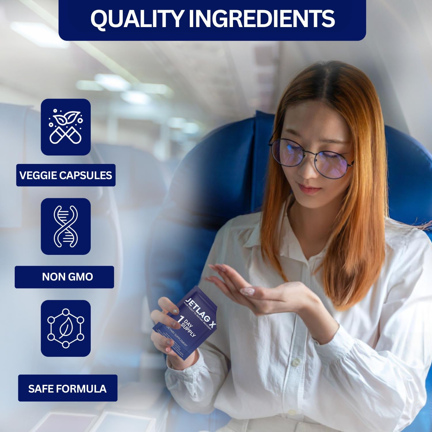 Jetlag Relief Supplement - Boosts Energy, Focus, & Immunity Post-Flight