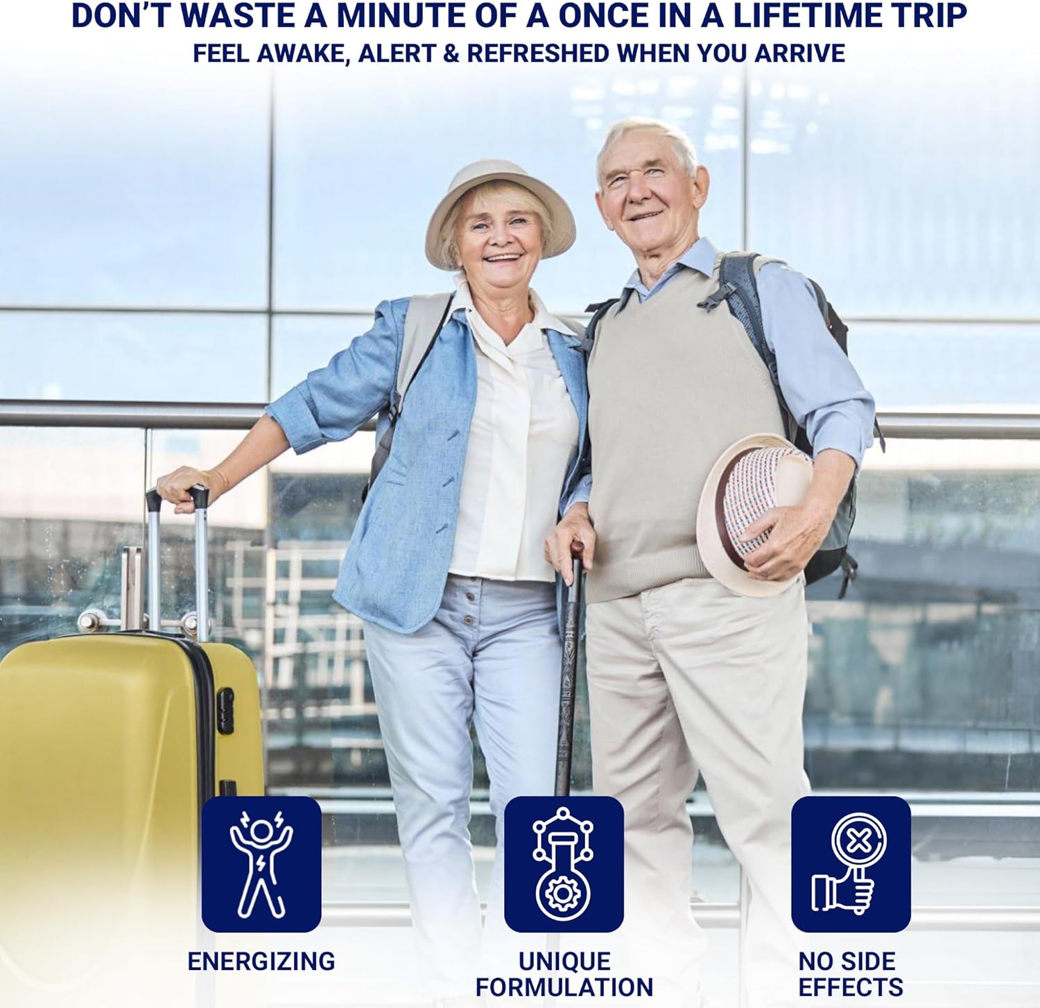 Jetlag Relief Supplement - Boosts Energy, Focus, & Immunity Post-Flight