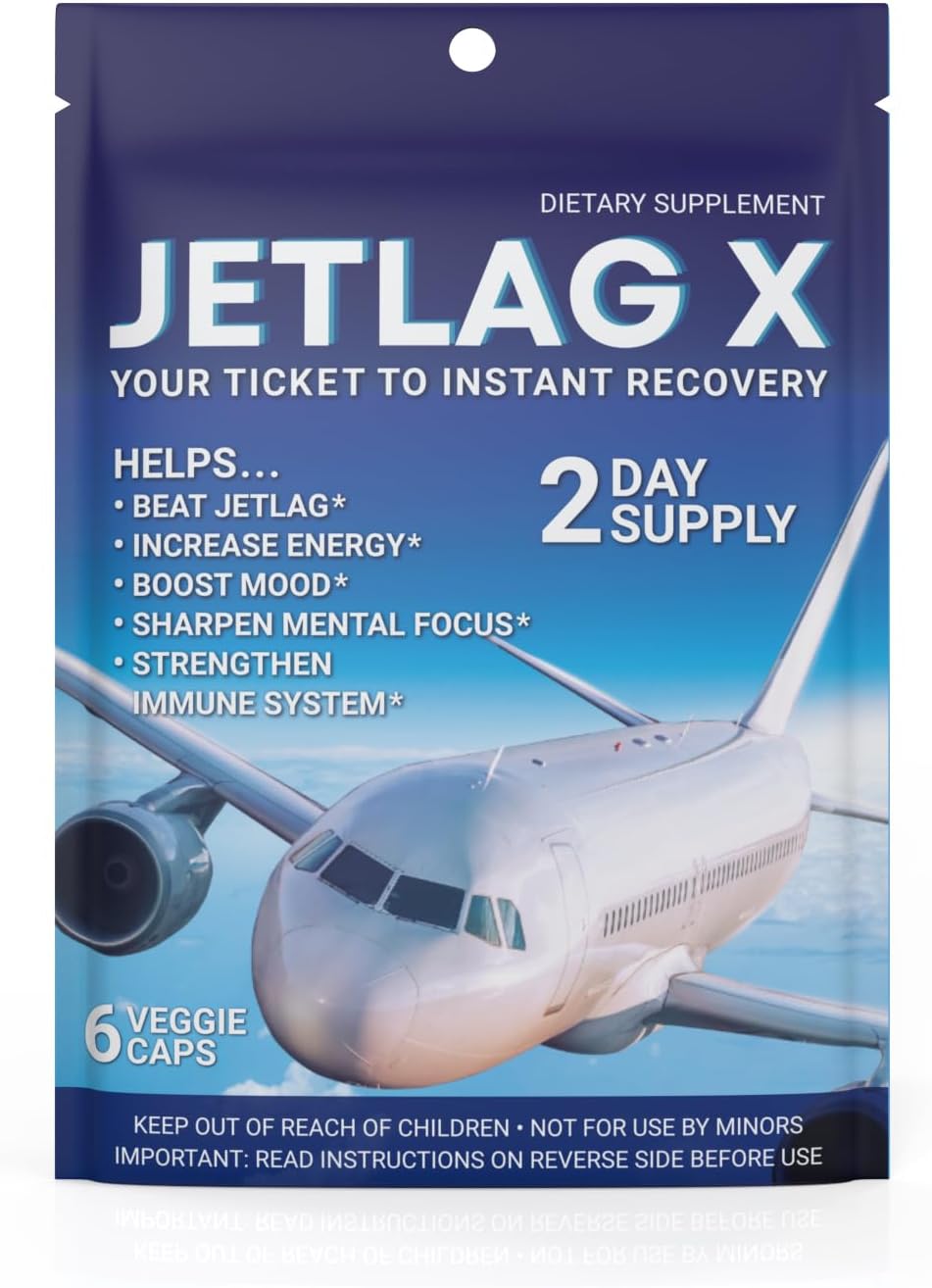 Jetlag Relief Supplement - Boosts Energy, Focus, & Immunity Post-Flight