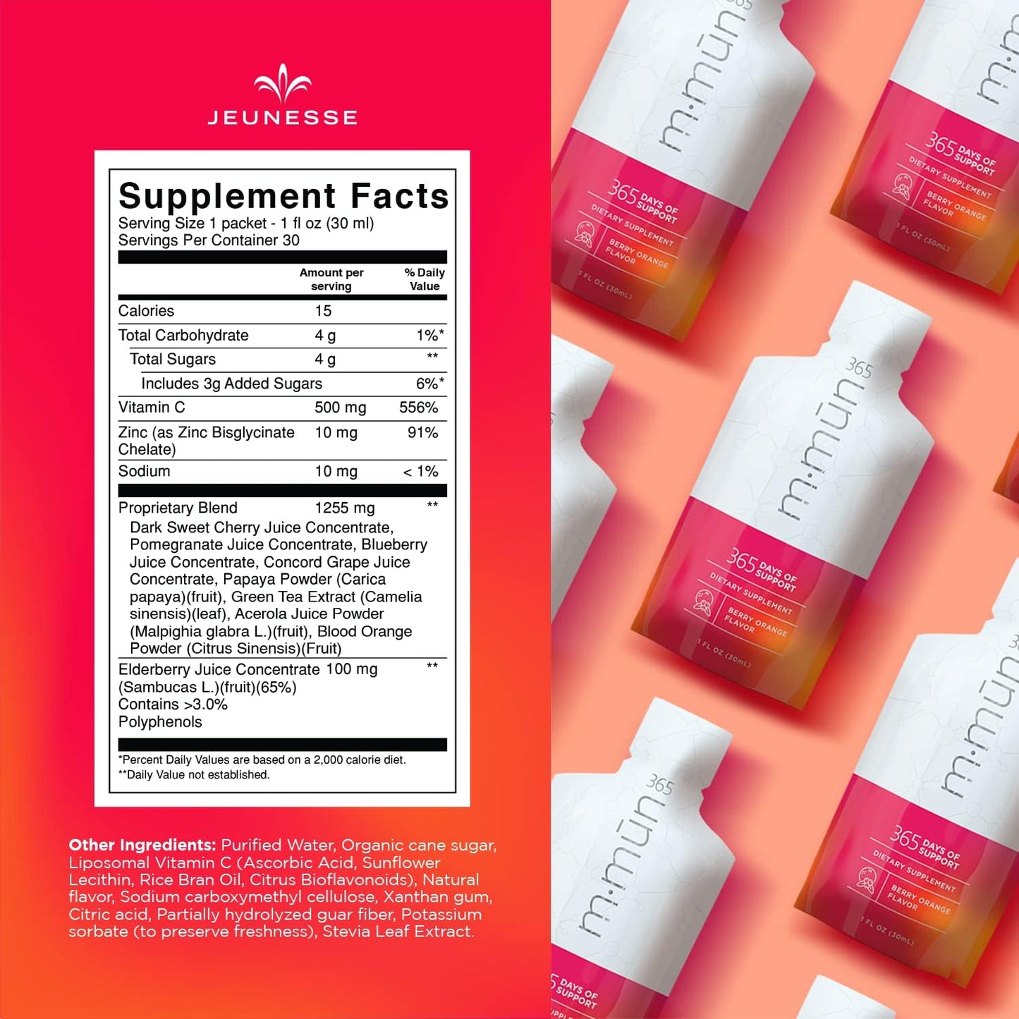 Jeunesse Global m·mūn 365 30-Day Supply Packets 30ml - Immune Support Supplement