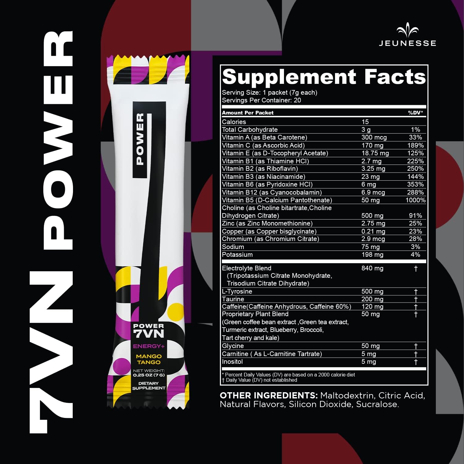 Jeunesse Global Power 7VN Mango Tango Supplement for Enhanced Energy and Vitality