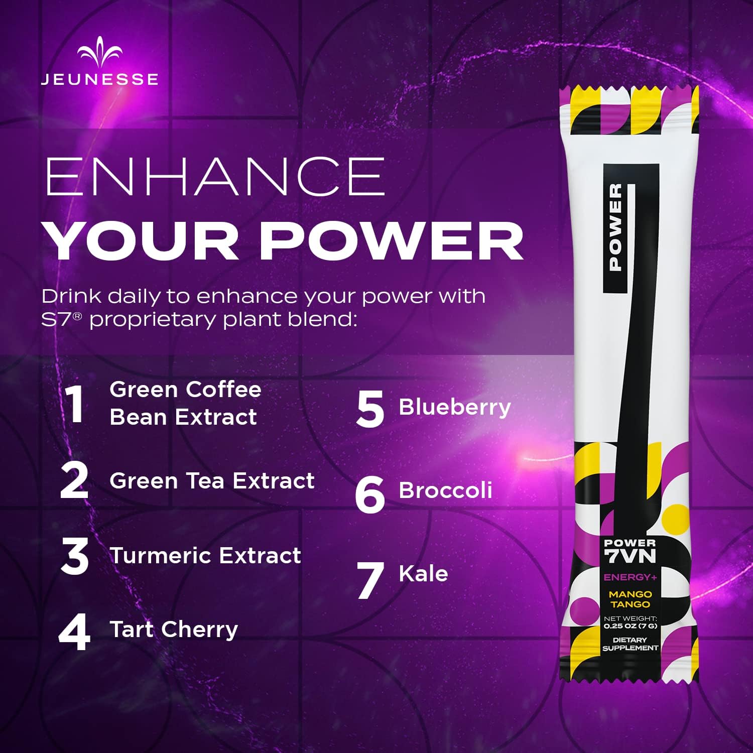 Jeunesse Global Power 7VN Mango Tango Supplement for Enhanced Energy and Vitality