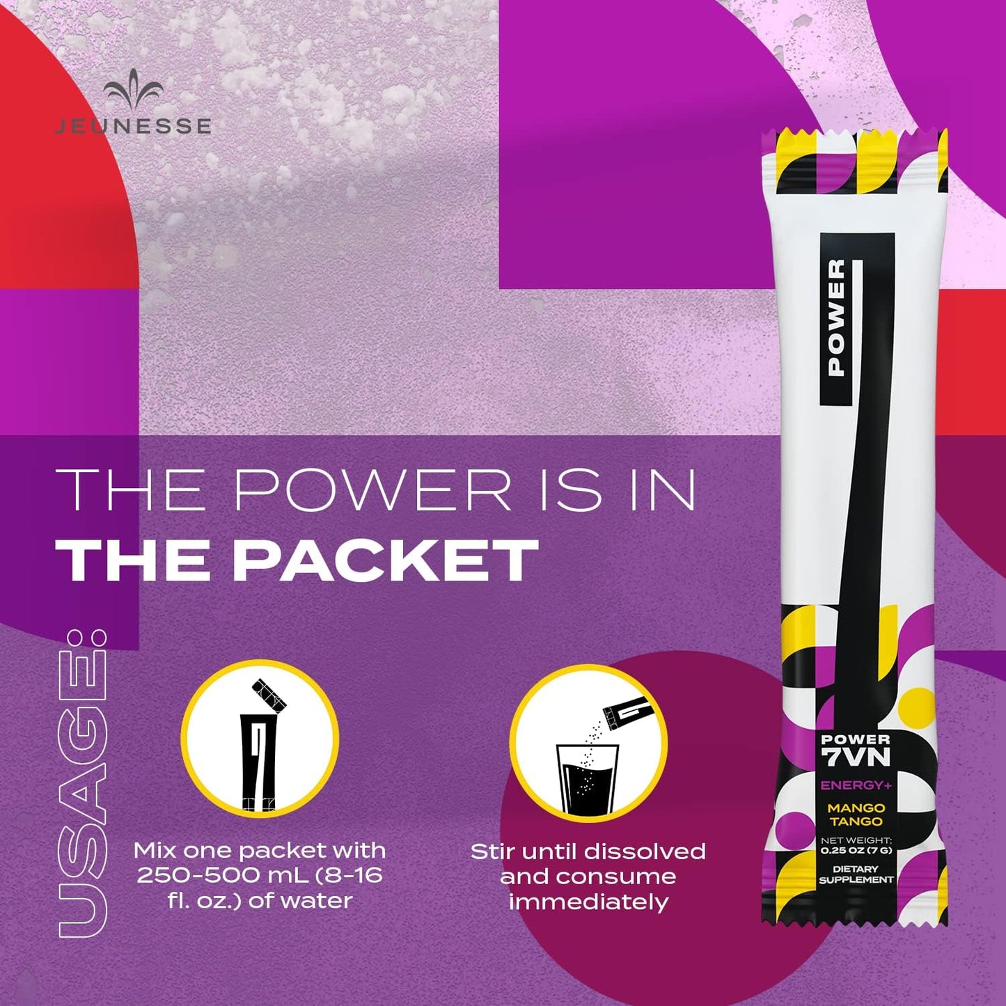 Jeunesse Global Power 7VN Mango Tango Supplement for Enhanced Energy and Vitality