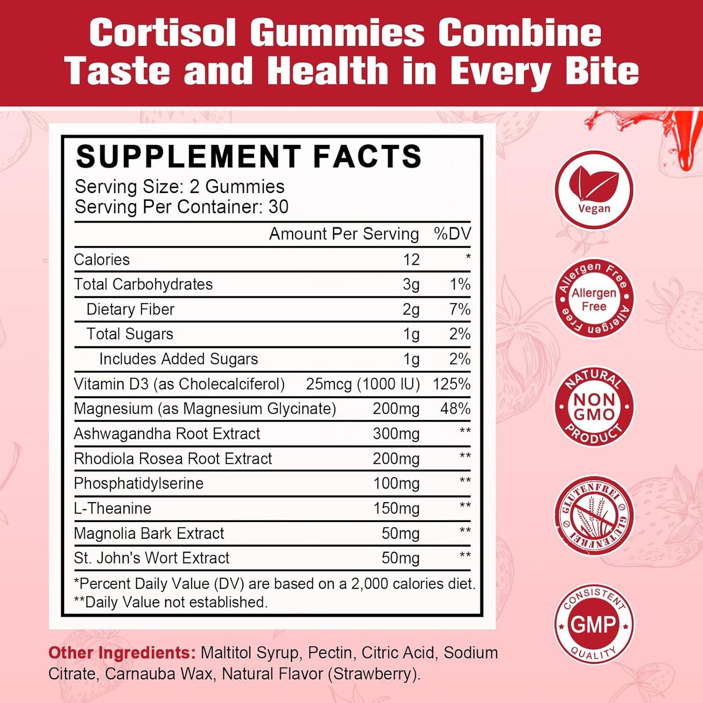 JIANKYTZ (2 Pack) Cortisol Gummies for Women with Rhodiola Rosea & Ashwagandha - Non-GMO, Balanced Cortisol & Zzz Support - 120 Gummies
