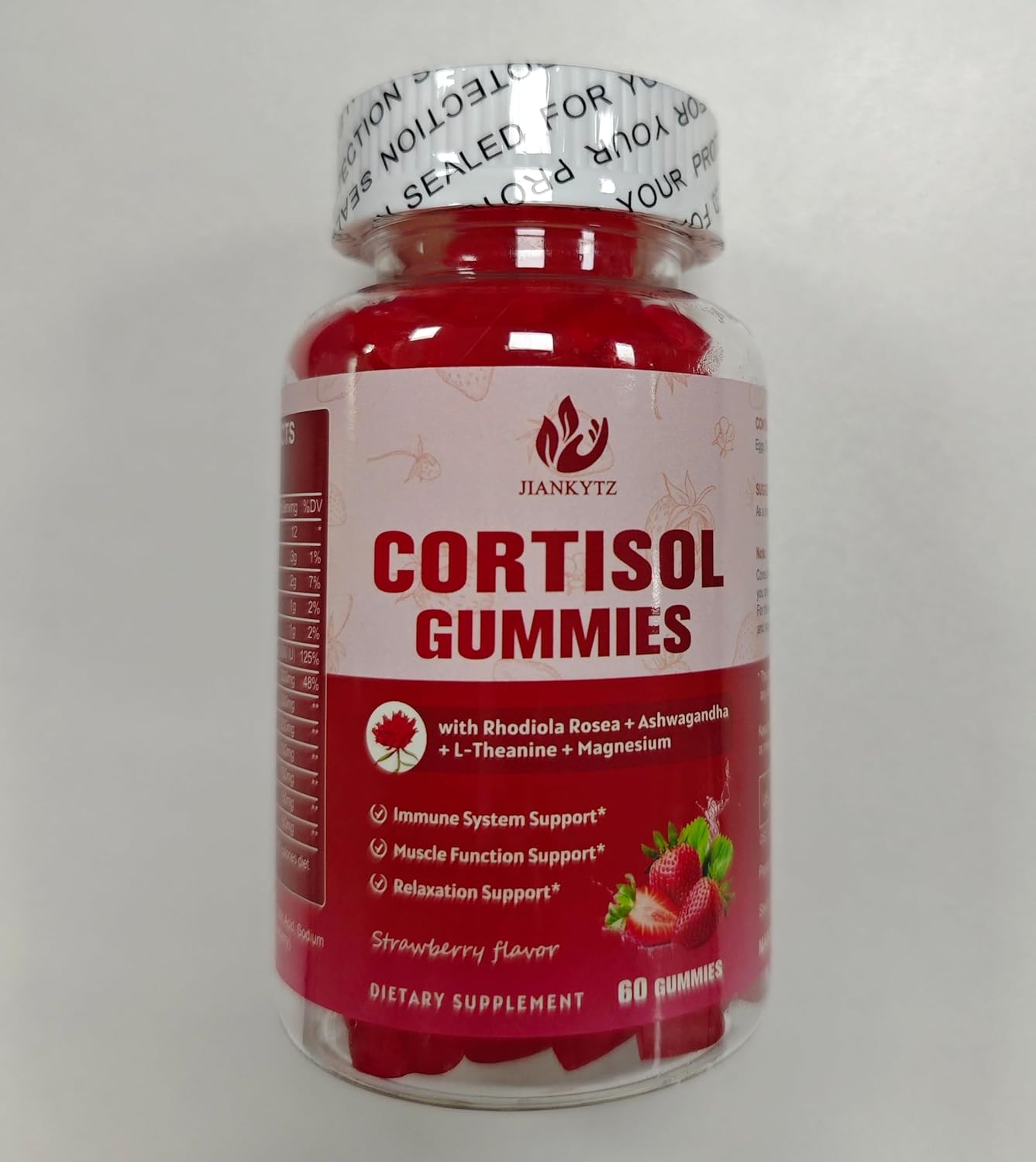 JIANKYTZ (2 Pack) Cortisol Gummies for Women with Rhodiola Rosea & Ashwagandha - Non-GMO, Balanced Cortisol & Zzz Support - 120 Gummies