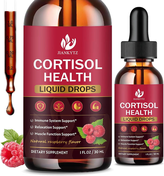 JIANKYTZ Liquid Cortisol Supplement with Magnesium, Rhodiola, L-Theanine, Ashwagandha - 2 Pack, 1 Fl Oz - Supports Hormone Balance and Mood