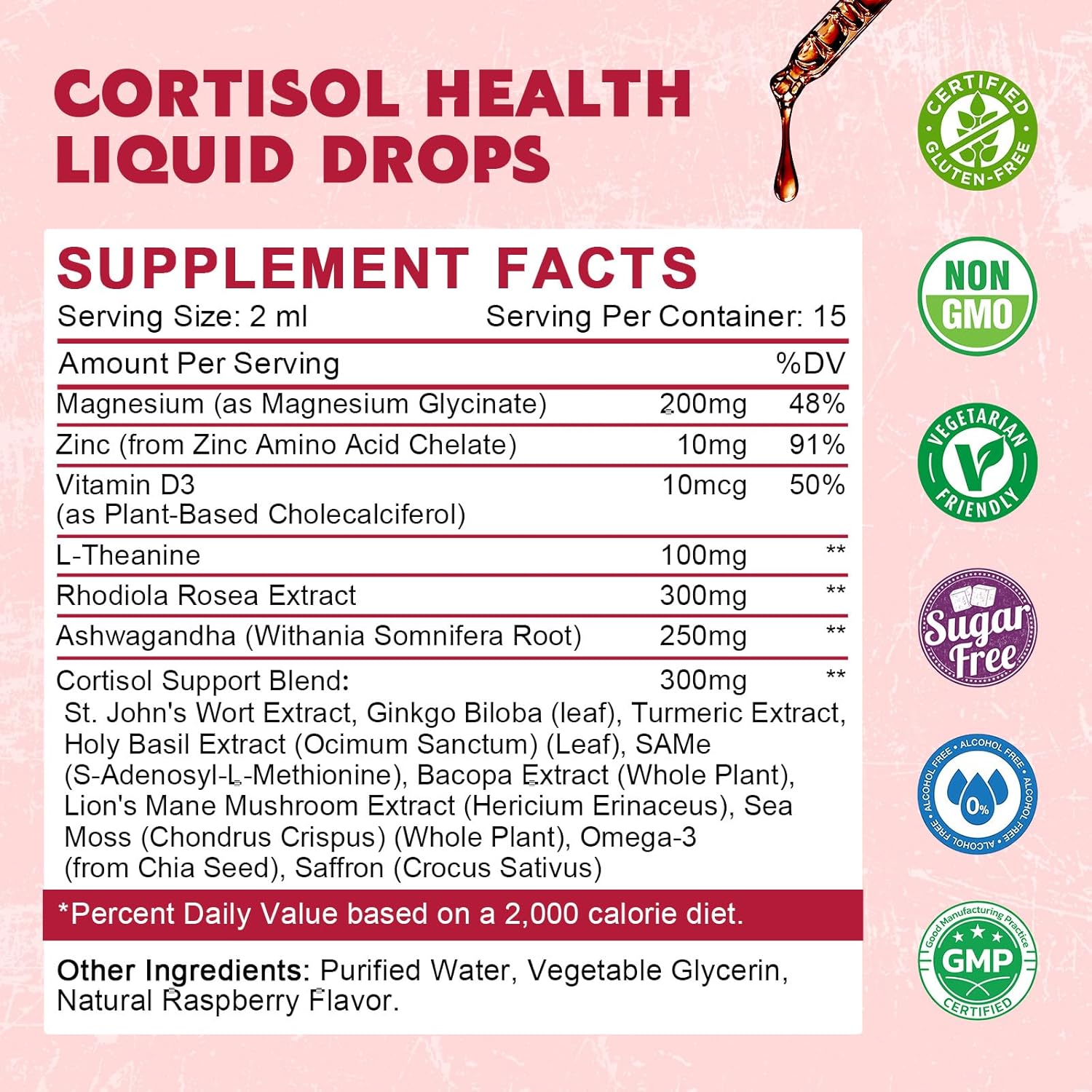 JIANKYTZ Liquid Cortisol Supplement with Magnesium, Rhodiola, L-Theanine, Ashwagandha - 2 Pack, 1 Fl Oz - Supports Hormone Balance and Mood