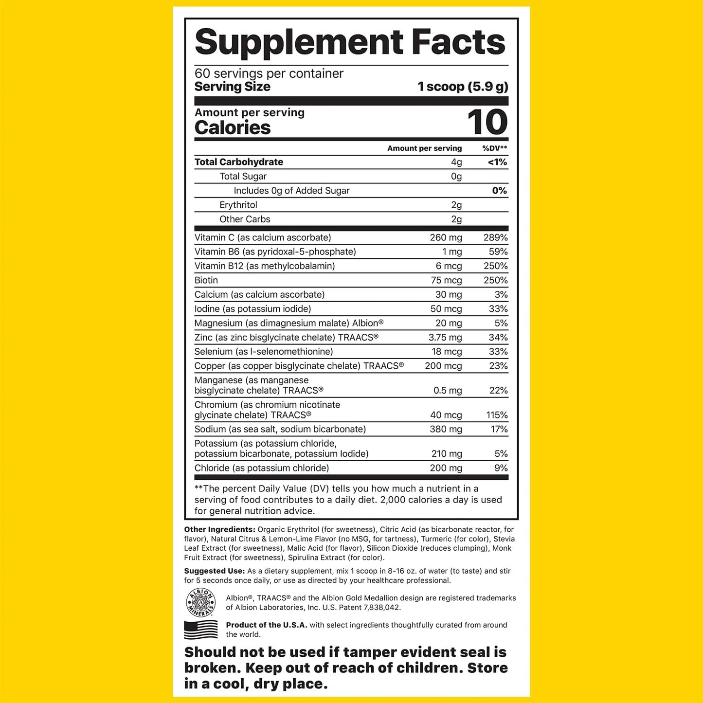 Jigsaw Health Electrolyte Supreme - Lemon-Lime Flavor | 60 Servings | Broad Spectrum of Electrolytes and Trace Minerals