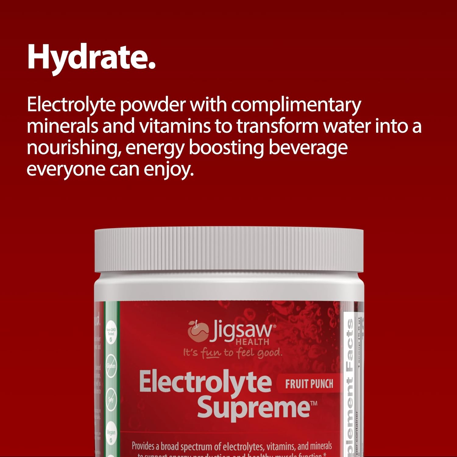 Jigsaw Health Electrolyte Supreme with Trace Minerals - Fruit Punch Flavor, 60 Servings