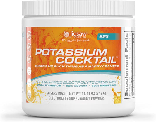 Jigsaw Health Potassium Cocktail - Orange Flavor - 60 Servings - Pickleball Cocktail Alternative