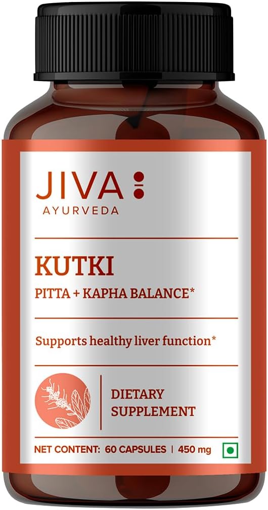 JIVA Ayurveda Kutki Capsules - 60 Natural Herbal Supplement Capsules