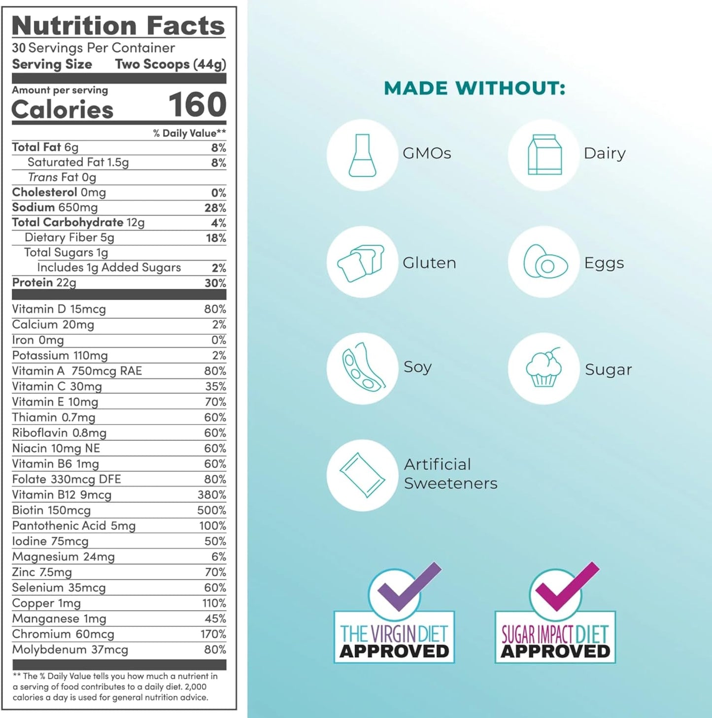JJ Virgin Vanilla Plant-Based All-in-One Shake with 22g of Protein | Plant Protein Powder with Vitamins, Minerals, Greens & Aminos | 30 Servings