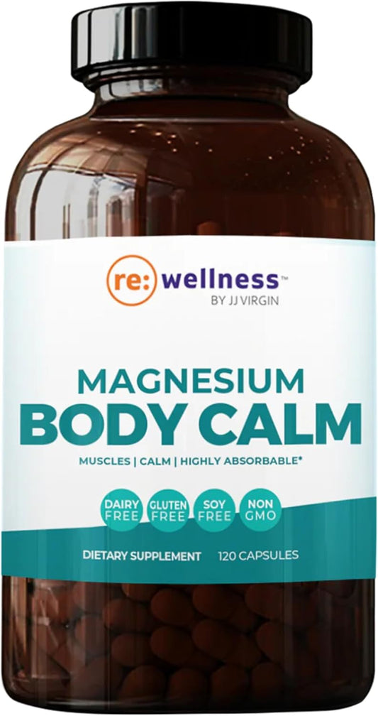 JJ Virgin's Magnesium Body Calm: Chelated Supplement for Energy, Calm, and Immune Support - 120 Capsules