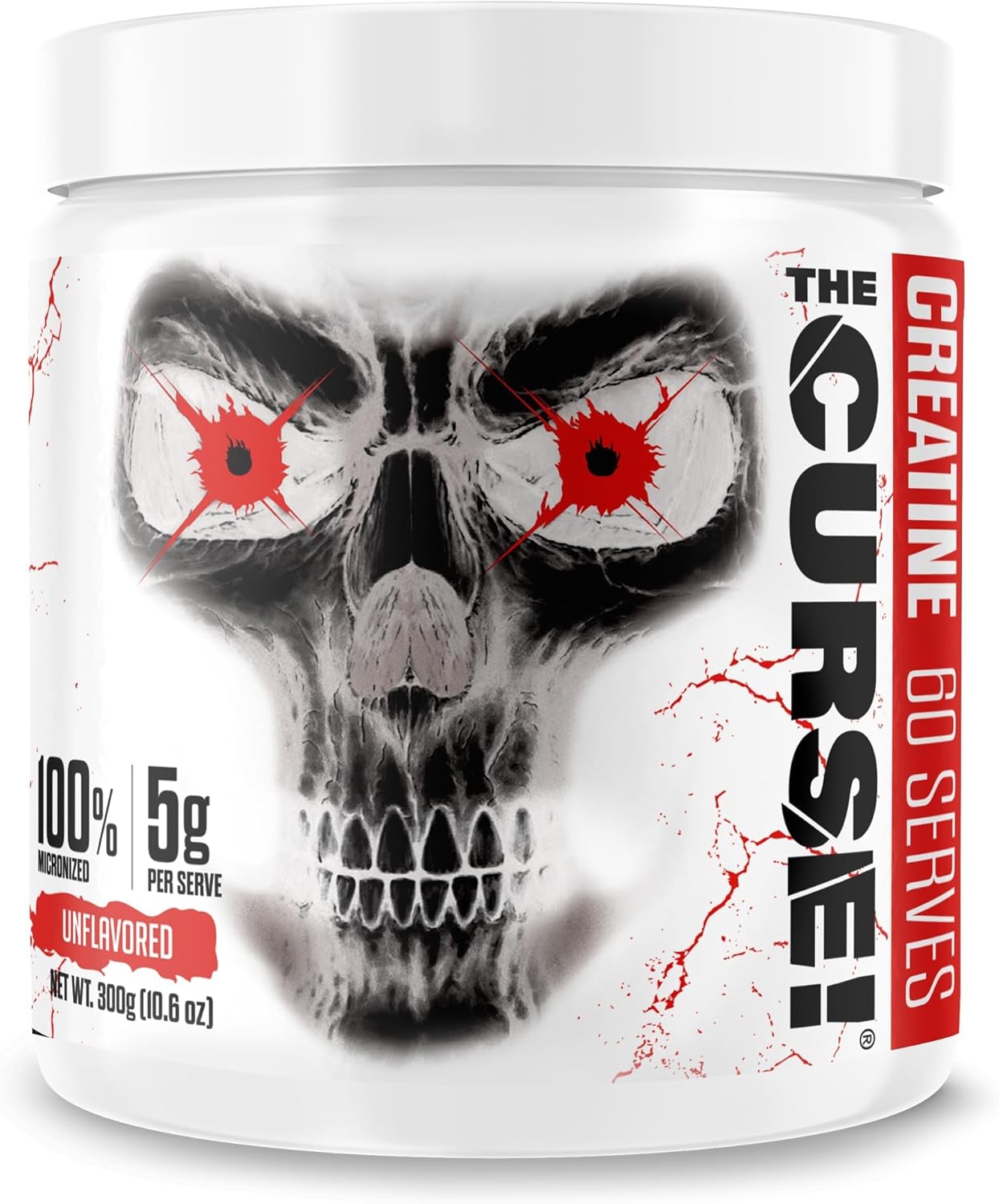 JNX SPORTS The Curse! Creatine Monohydrate Powder 60 Servings - Pure Micronized 5g Per Serving - 300g - 10.6 Ounce