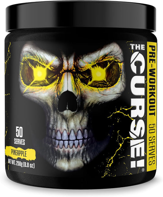 JNX SPORTS The Curse! Pineapple Pre Workout Powder - 50 Servings for Enhanced Strength and Energy with Caffeine, Beta-Alanine, Creatine, L-Citrulline - Men and Women
