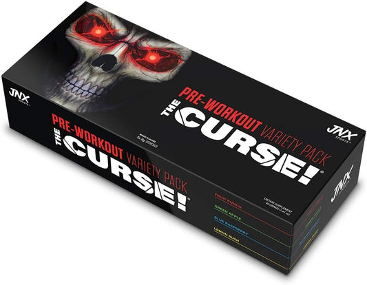 JNX SPORTS The Curse Pre Workout Supplement Sample Pack - Energize, Focus, Build Strength, Boost Blood Flow with Creatine & Caffeine - 5 Samples