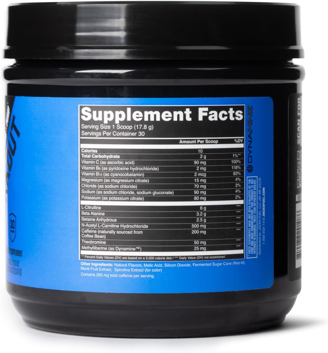 Jocko Fuel Ultimate Pre-Workout Powder Drink for Men & Women - High-Stim Sugar-Free Nootropic Blend - Blue Raspberry Flavor with 200mg Caffeine