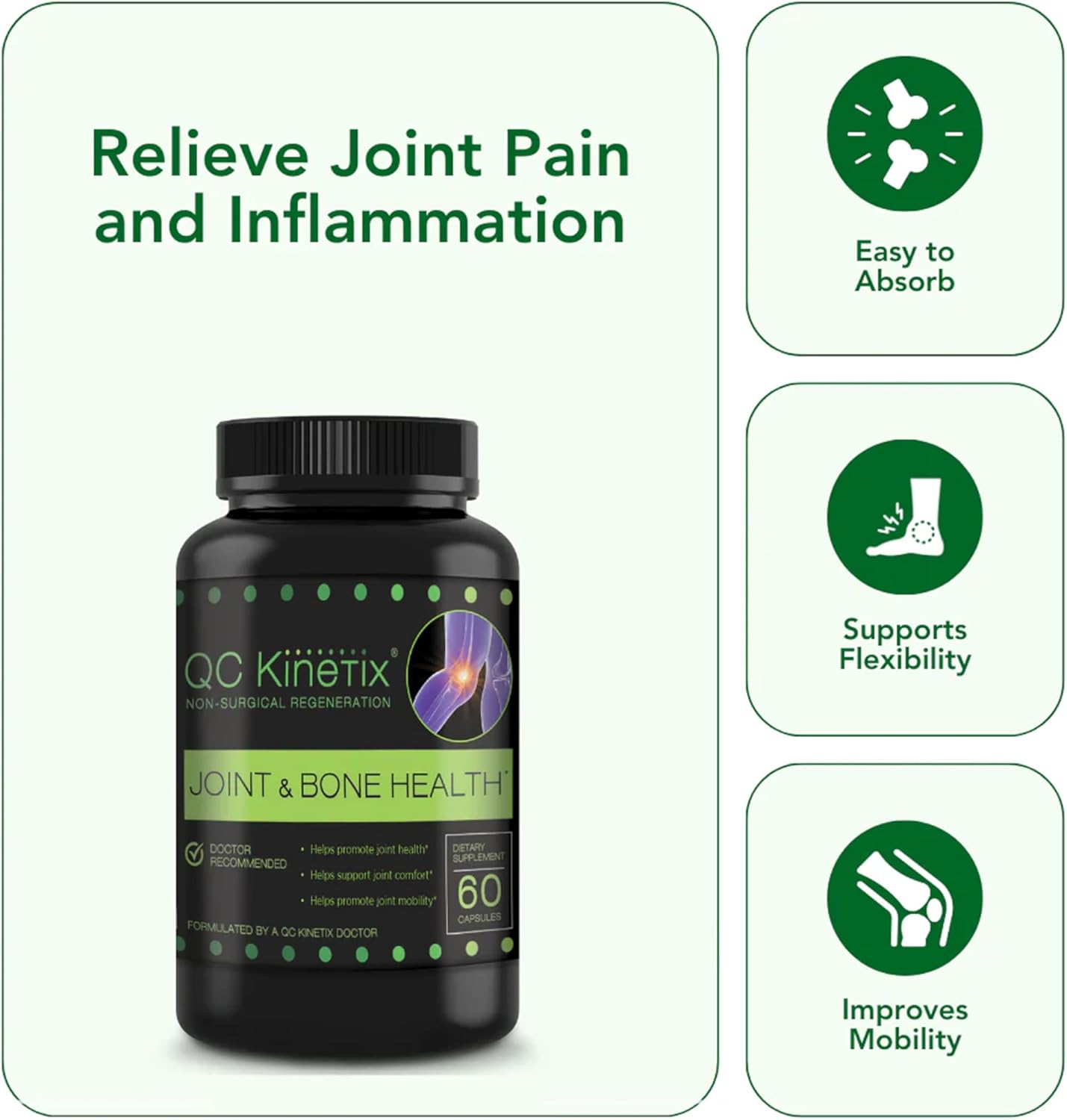 Joint and Bone Health Capsules by QC Kinetix - Natural Joint Support Supplement