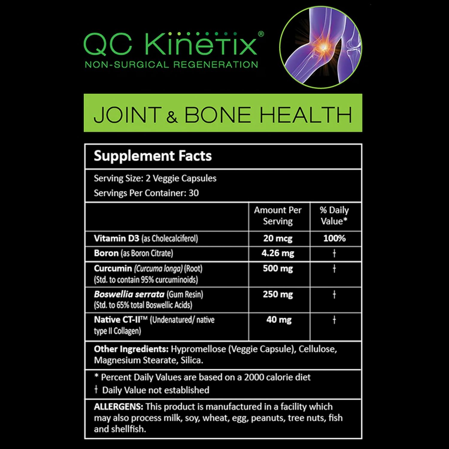 Joint and Bone Health Capsules by QC Kinetix - Natural Joint Support Supplement
