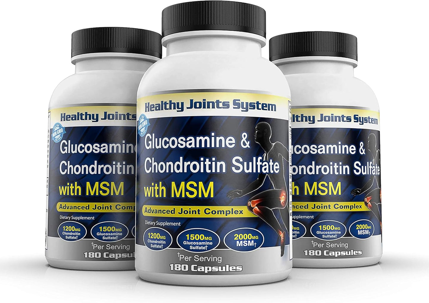 Joint and Bone Health Supplement with Glucosamine, Chondroitin, and MSM for Joint Support and Relief - 180 Capsules
