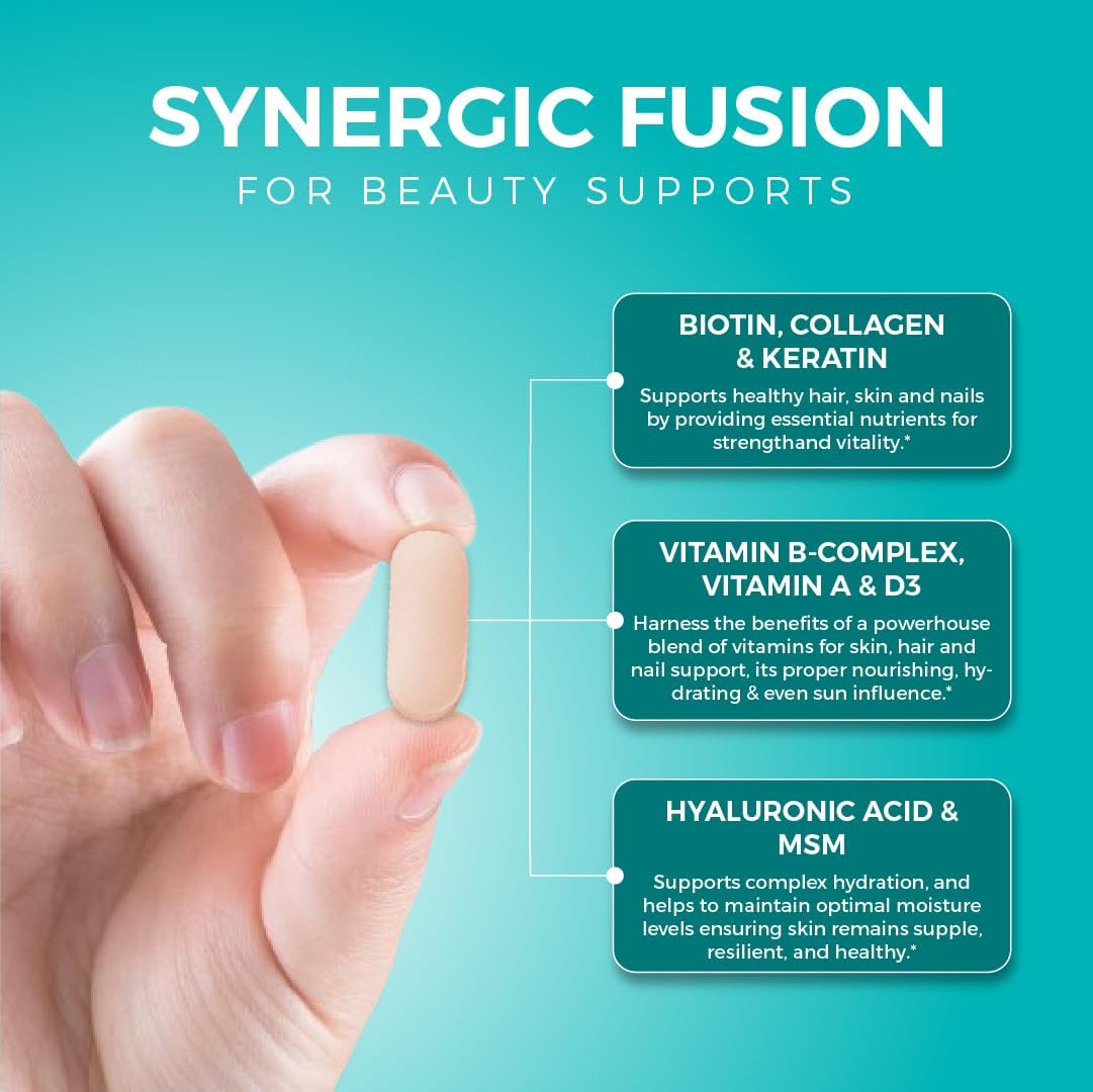 Joint and Skin Hydration Supplement with Hyaluronic Acid, Type II Collagen, Turmeric, Glucosamine, and Chondroitin - 30 Caplets