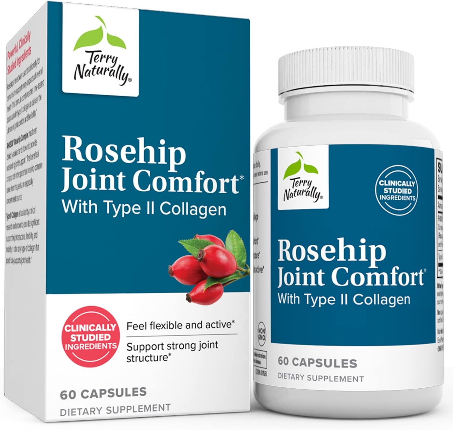 Joint Comfort & Flexibility Support Supplement with Rosehip & Type II Collagen - 60 Capsules