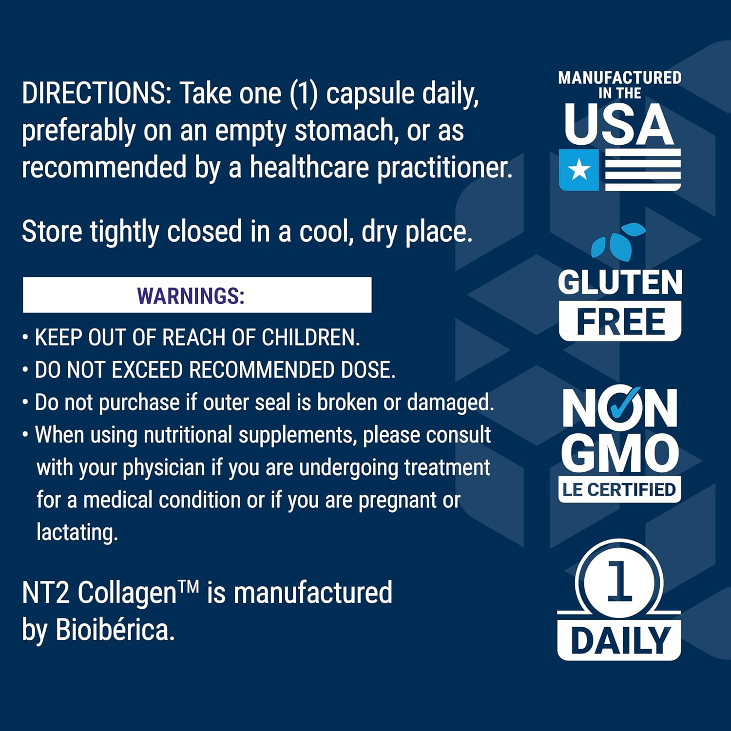 Joint Comfort & Mobility Supplement: Life Extension NT2 Collagen™, Gluten-Free, Non-GMO, 60 Small Capsules, 1 Daily