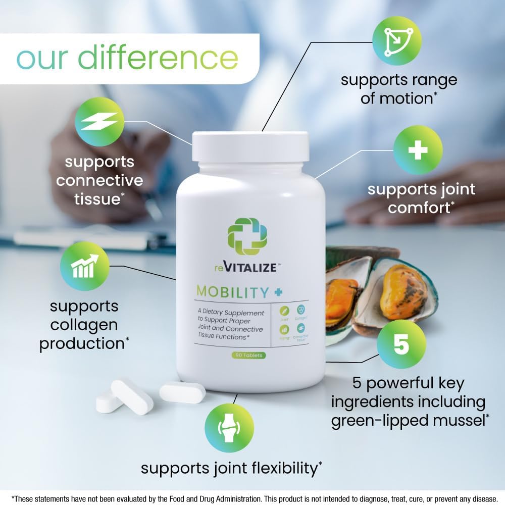 Joint & Connective Tissue Support Formula with Perna Canaliculus, Glucosamine, MSM, and DMG - 90 Tablets for Inflammation and Mobility