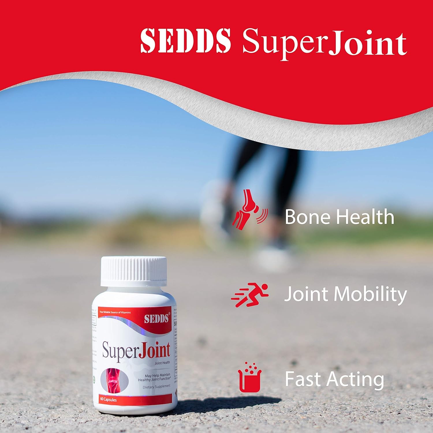 Joint Health Supplement with Glucosamine, MSM, Boswellia, Turmeric, Collagen | SEDDS® Fast Acting Formula for Men & Women | 60 Capsules